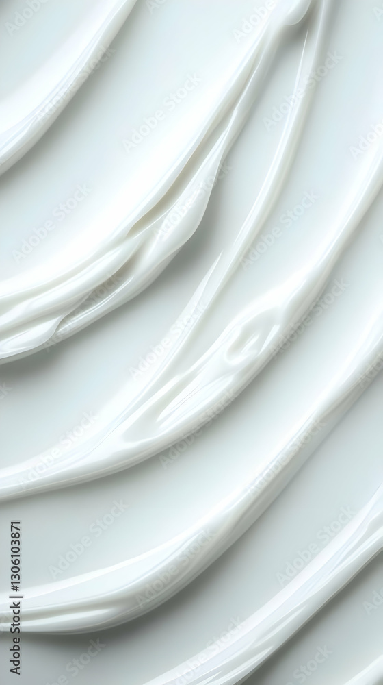 Poster abstract white creamy texture background with wave and smooth surface