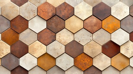 Artistic hexagon tile arrangement modern interior high-quality image contemporary style captivating design texture focus