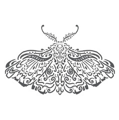 illustration of a large butterfly with unique ornaments