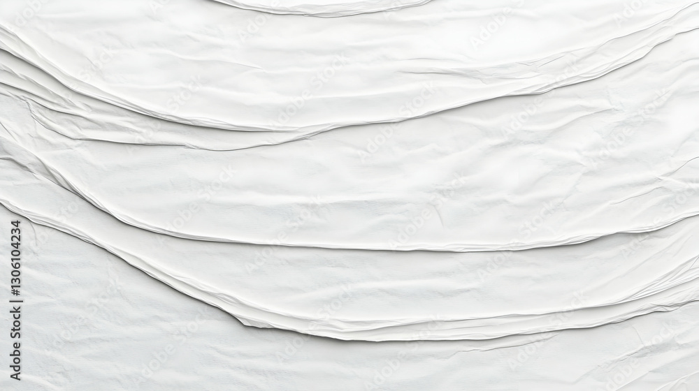 Poster abstract white paper texture background with wavy curves design