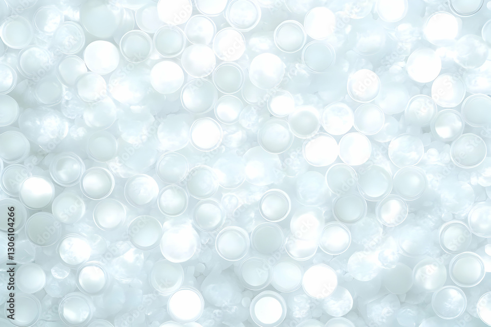 Poster abstract white sphere background with light and 3d pearls texture