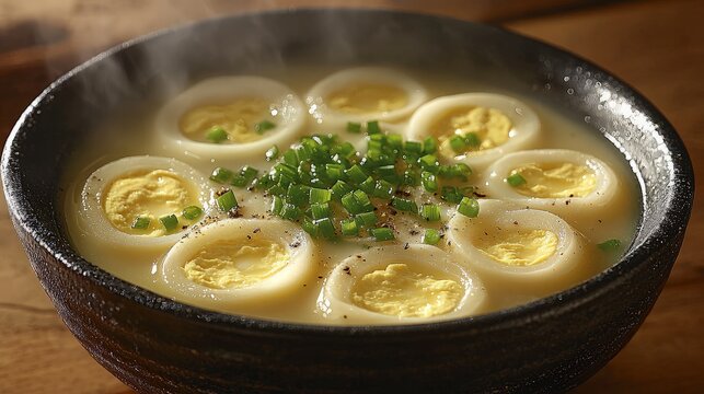 Creamy Egg Soup Bowl - Restaurant Style