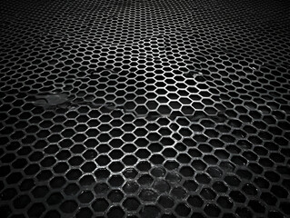 Black Honeycomb Grid Abstract Background 3D Illustration
