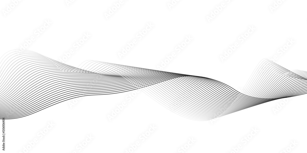 Poster abstract vector background with flowing waves,modern grey wave on white background.dynamic wave patt