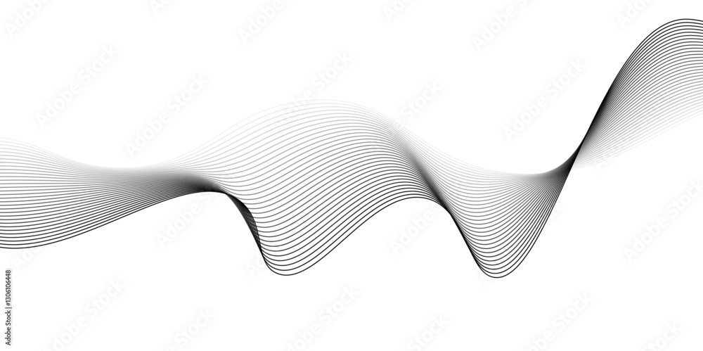 Poster abstract vector background with flowing waves,modern grey wave on white background.dynamic wave patt