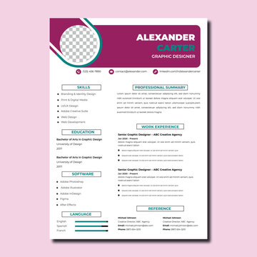 Graphic Designer Resume Template | Clean & Professional CV Design