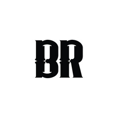 Fototapeta premium BR monogram logo design letter text name symbol monochrome logotype alphabet character simple logo