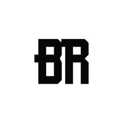 Obraz premium BR monogram logo design letter text name symbol monochrome logotype alphabet character simple logo