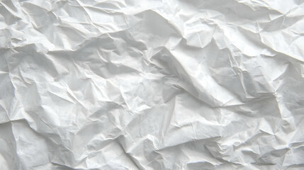 Crumpled White Paper Background Abstract Texture Close Up Photo