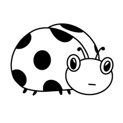 Hand drawn ladybug outline