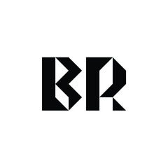 BR monogram logo design letter text name symbol monochrome logotype alphabet character simple logo