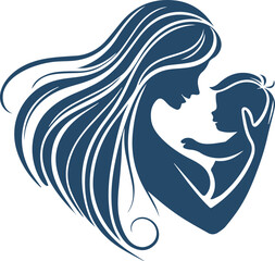 mother day silhouette vector