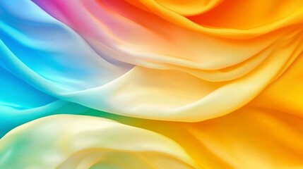 Fototapeta premium Rainbow Fabric Texture Soft Flowing Satin Drape Colorful Background