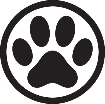 recommend clip art: black and white dog, dog paw silhouette vector icon black and white