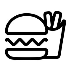 fast food burger and fries icon isolated PNG transparent