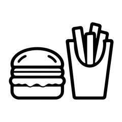 burger and fries icon isolated PNG transparent