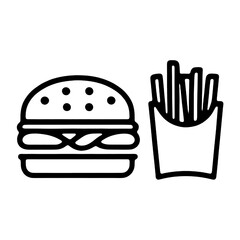 burger and fries icon isolated PNG transparent