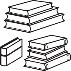 Book Silhouette Vector Set Vol - 10, 3d, read, old, knowledge, hardcover, textbook, objects