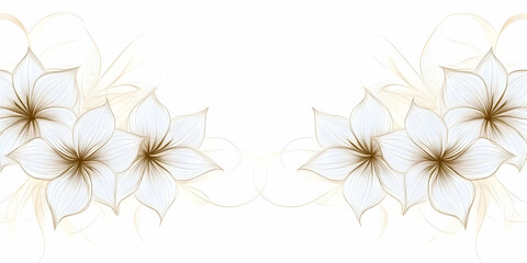 Elegant White And Gold Floral Illustration On White Background