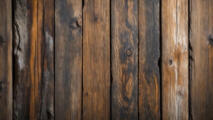 Naklejka premium Wood texture background showcasing old weathered wooden panels with natural grain and deep hues for rustic or vintage design themes.