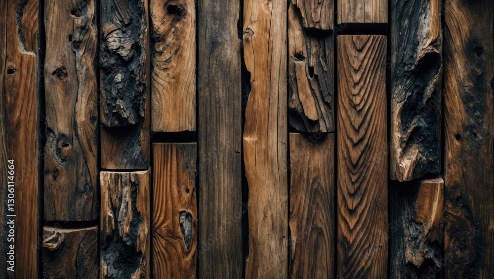 Poster rustic wooden wall texture with varying tones and patterns ideal for backgrounds or design projects 