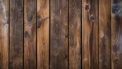 Naklejka premium Natural wooden planks background showcasing rich textures and distinct growth rings ideal for rustic design and decorative purposes.