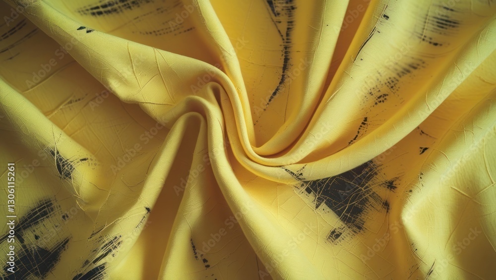 Poster abstract yellow fabric texture with scratches in a vintage style creating a warm and artistic backgr
