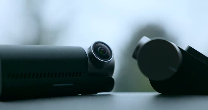 Closeup Of Uninstalled 70mai Dashcams. selective focus