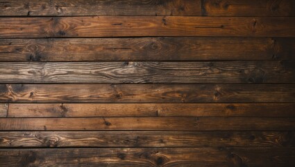 Naklejka premium Rustic Wooden Plank Background with Dark Stained Finish for Textures and Design Elements