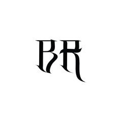 BR monogram logo design letter text name symbol monochrome logotype alphabet character simple logo