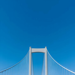 Obraz premium Modern Bridge Illustration Against Blue Sky