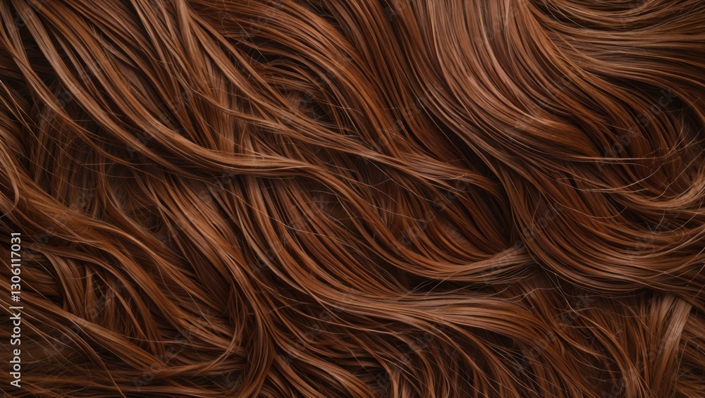Poster textured brown hair strands creating a natural wood-like pattern with flowing waves and depth suitab