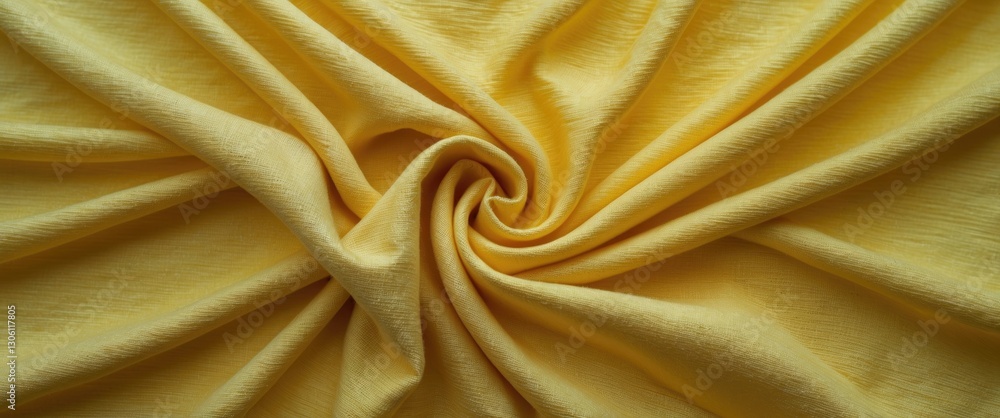 Poster soft yellow fabric texture with gentle folds creating a warm and inviting background for various des