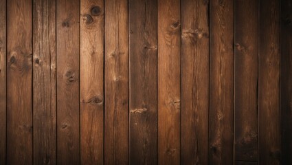 Obraz premium Rustic wooden background with rich brown tones and natural grain texture ideal for design and decoration projects.