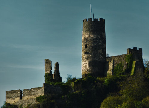 Old castle off Rhine River 