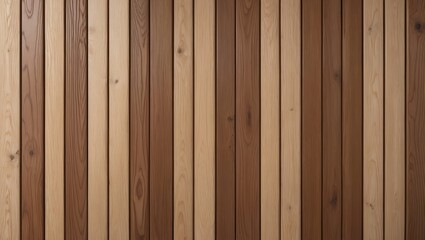 Obraz premium Vertical wooden planks in various shades of brown creating a warm and inviting textured background for design or decoration projects.