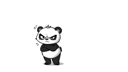 An carton angry bear looking to the camera