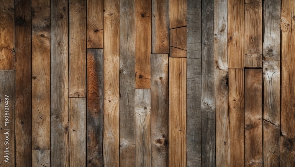 Poster rustic wooden wall texture with varied tones and grain patterns suitable for backgrounds in design a