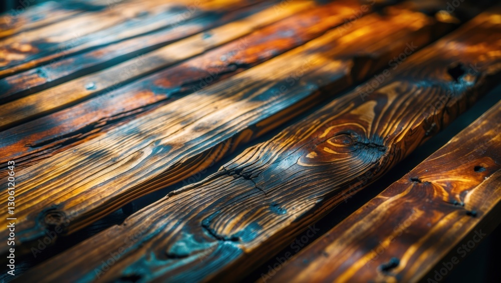 Poster wooden tabletop surface showcasing intricate grain patterns and natural texture in warm hues of brow