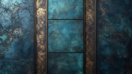 Textured teal panels elegantly arranged create a calming deep ocean ambiance. AI Generated