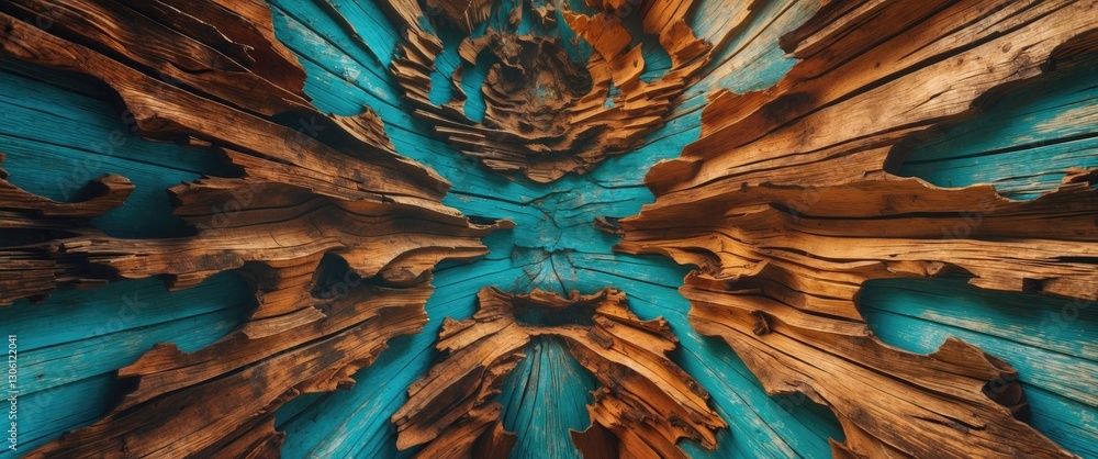 Poster vibrant wood texture with intricate patterns and contrasting colors creating an artistic natural bac