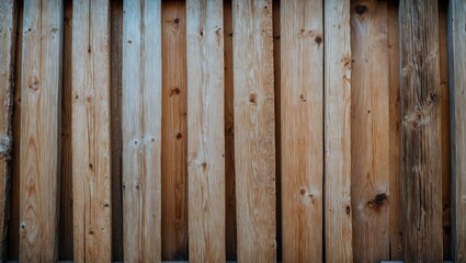 Textured wooden fence boards with natural wood grain and knots showcasing rustic charm and durability for design backgrounds.