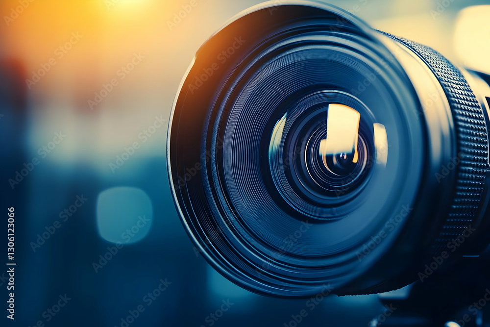 Poster macro lens detail realistic photo with focus and bokeh effect for