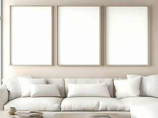 Minimalist Interior Design Mockup Realistic Photo Features Living