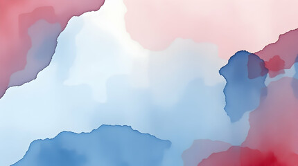 Obraz premium An abstract background with blurred, flowing shapes in shades of blue, pink, and white, resembling watercolor or smoke.