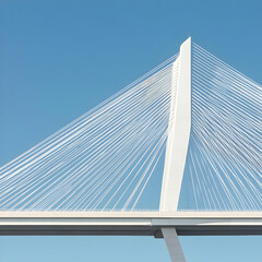 Obraz premium Modern Cable-Stay Bridge Illustration