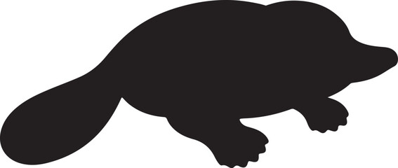 platypus animal silhouette icon design vector art illustration