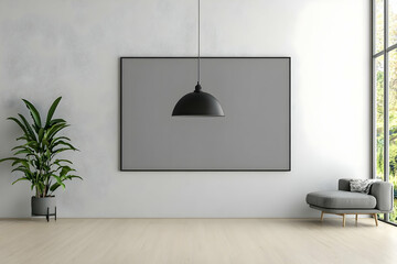 Modern Living Space Illustration Showing Interior Design With Empty