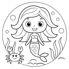 Mythical Mermaid Adventure Printable Coloring Page