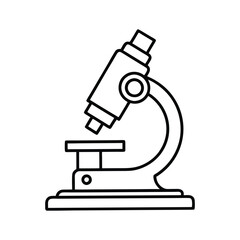 Microscope Icon Line Art for Science and Education

